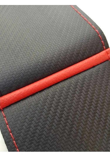 Fiat Linea Alcantra Ve Karbon Direksiyon Kılıfı Kırmızı Yüzüklü