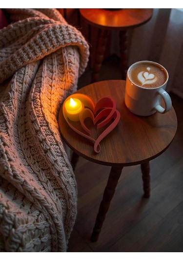 Sevgililer Günü Özel Kalp Figürü Tealight Hediyeli Kırmızı