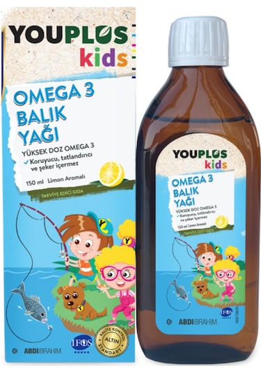 Abdi İbrahim Youplus Kids Omega 3 Balık Yağı Şurup 150 ML