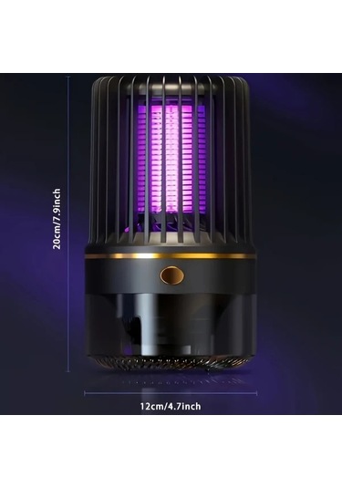 Xuweiwei 1 Takım Premium Usb Şarj Edilebilir Sessiz Sivrisinek Öldürücü Siyah Şarj Ediliyor Dış Mekan Büyük Kapasite