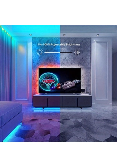 App Kontrollü Ve 44key Uzaktan Kumandalı 5050rgb Parti Atmosferi Işıkları 44key -15m