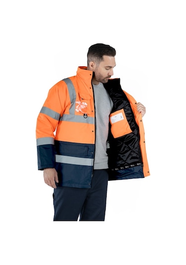Çift Renkli Hi - Vis Kaban Turuncu - Lacivert