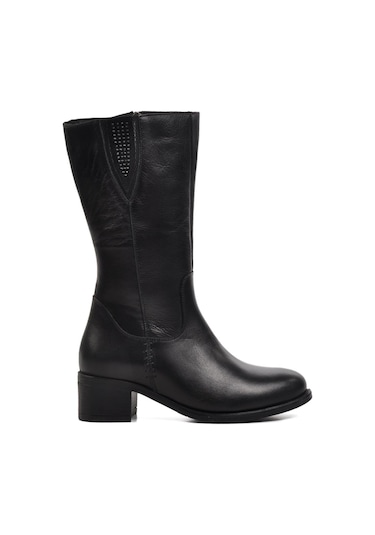 Voyager 9289 Siyah İçi Polarlı Hakiki Deri Kadın Çizme 001