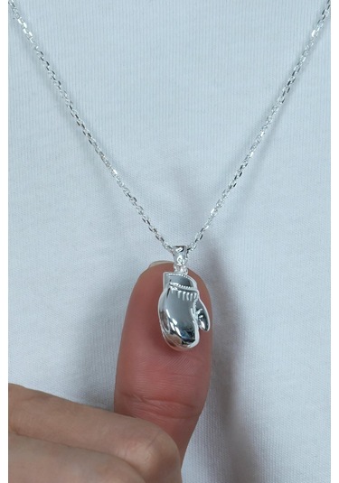 Gümüş Boks Eldiveni Erkek Kolye 55Cm Zincirli Küçük Boy Bek01K (47275223)