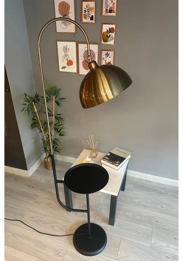 Dimmerli Işığı Ayarlanabilen Işığı Artırılıp Azaltılabilen Eskitme-siyah Hareketli Başlık Lambader Yeşil