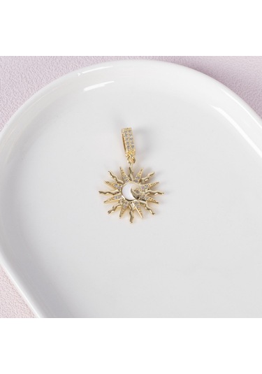 Nur Silver Ay Yıldız Beyaz Sedefli Çelik Ajda Charm Nur-ac000009 Silver