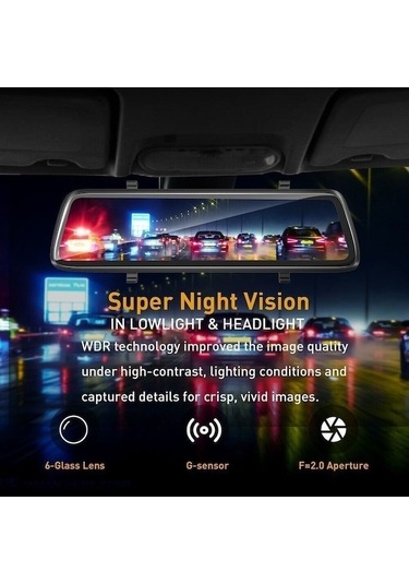 Tongxida 10 Hd 1080p Çift Lens Ters Kamera, Gece Görüşü Ve Arka Kamera