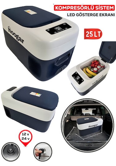 Hoogar German 21-25 Lt Led Ekran Oto Karavan Tekne Tır Buzdolabı