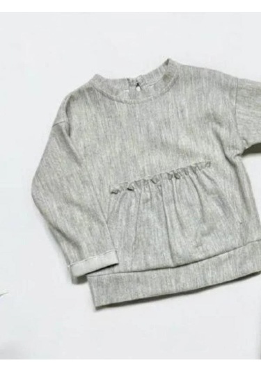 Kız Bebek Kanguru Cep Detaylı Pantolonlu Takım-14895 Gri