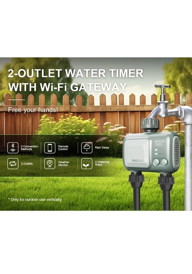 Bluetooth + Wifi Uzaktan Kumandalı Çift Çıkışlı Su Zamanlayıcı
