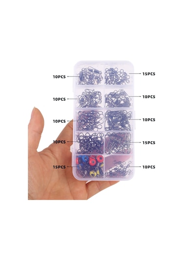 Shineyee 115 Parça Balıkçılık Döner Bağlantı Seti - Tüm Balık Türleri İçin Yüksek Performanslı, Taşınabilir Kutu