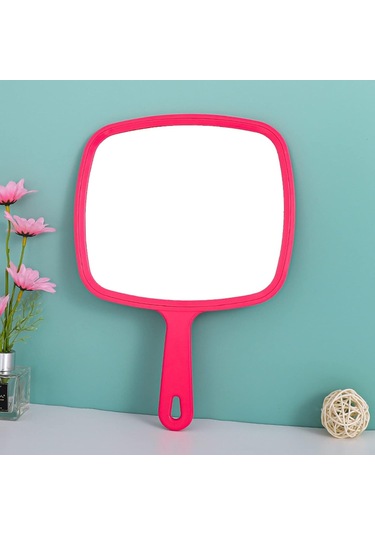 Asma Delikli Kırmızı Büyük El Aynası Makyaj Aynası Diğer