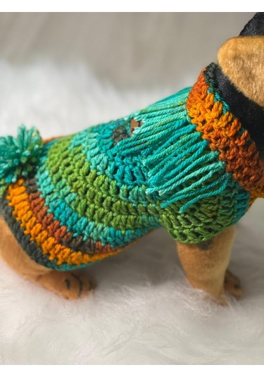 Pati Kedi Köpek Örme Ponponlu Renkli Giyim Pet