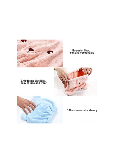 Honmex Yumuşak Süper Emici Kuru Saç Şapka, Banyo Kullanıma Uygun, Hızlı Kurutma, Yetişkinler İçin, Pembe Renkli Diğer