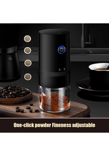 Createtech Küçük Ev Tipi Elektrikli Kahve Öğütücü 6 Dişli Seramik Öğütme Usb Taşınabilir Otomatik Durdurma Beyaz Beyaz