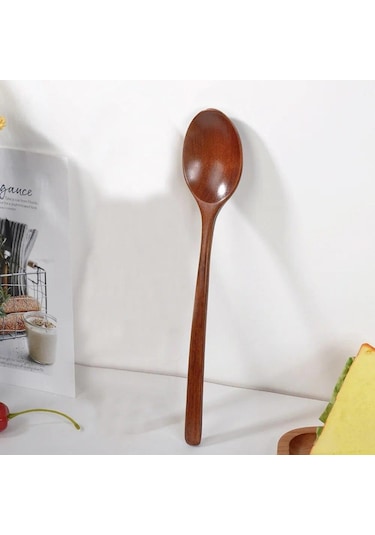 Kahverengi Tahta Kaşık Sofra Mutfak Pişirme Gereçler Araçları Çorba Çay Kaşığı Catering Pişirme Gereçler Aracı Kahve Çorba Çay Kaşığı