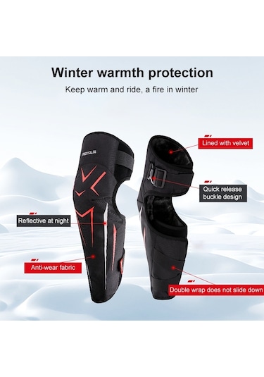 Sones Motolsg 2 İn 1 Motosiklet Bisiklet Sürme Sıcak Polar Yumuşak Koruyucu Dişli Diz Pedleri Beyaz - Siyah