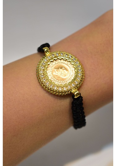 Yenigün Kuyumculuk  22 Ayar Çeyrek Altınlı Taşlı Çerçeveli Bileklik