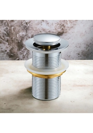 Ximistore9 Temizleyici Vana Seti: Lavabo Ve Banyo Tüpü İçin Taşma Olmayan, Tıklama Tipi, Çelik/plastik Materyal, Çeşitli Renkler Gümüş