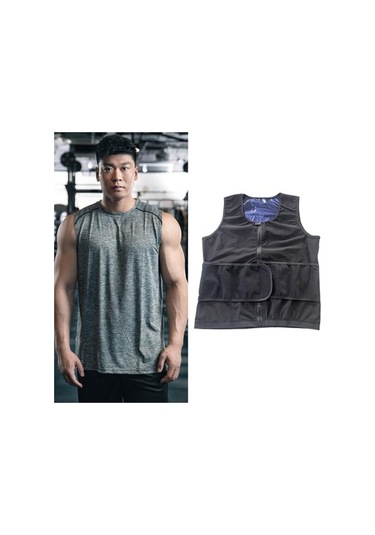 Ganzhoushop Yeleği Vücut Suntek Siyah Sauna İnceltici İçin Erkekler Geniş Bel Yj Siyah
