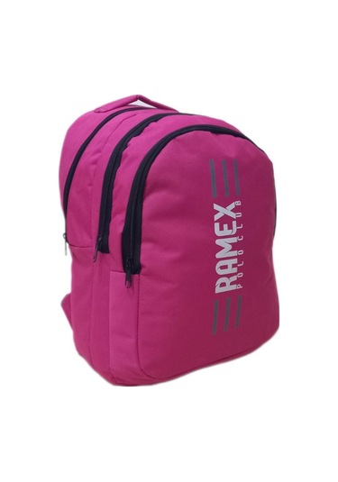 Unisex Pembe Ramex Sırt Çantası Büyük Boy Seyahat Okul Çantası Su Itici Pembe
