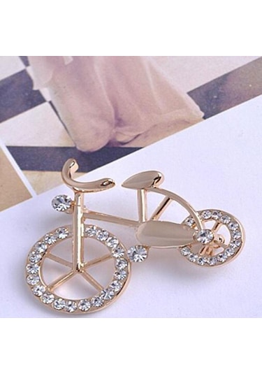 Homyl Rhinestone Broş Alaşım Dekor Bisiklet Pin Şapka Altın