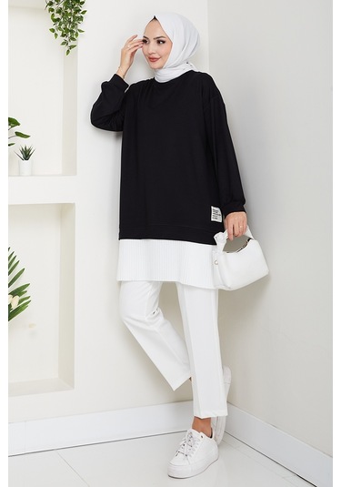 Arma Detay Piliseli Oysho Tunik 1627 - Siyah Siyah