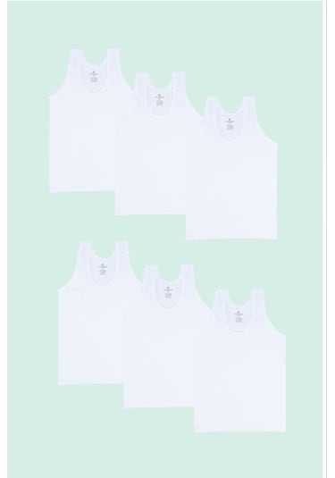 Ceylanoğlu 6'lı Erkek Çocuk Atlet - 310 Beyaz