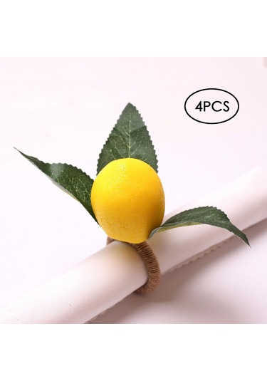 Homyl 4x Peçete Toka Malzemeleri Parti Düğün Ev Için Sarı Sarı