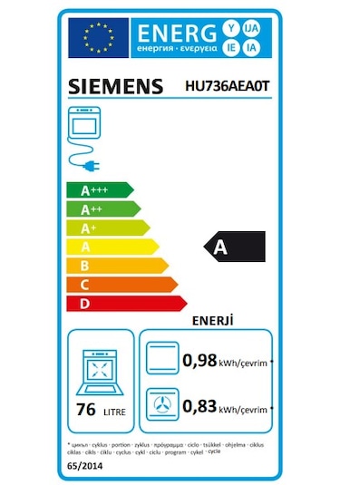 Siemens HU736AEA0T Buhar Destekli Ankastre Fırın Siyah