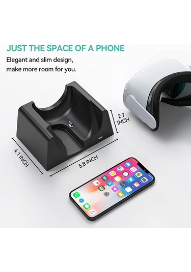 Oculus Quest 2 Vr İçin Şarj Standı Vr Aksesuarları Ana Bilgisayar Depolama Braketi Şarj Standı