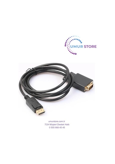 Display Port To Vga Kablo Display Vga Dp To Vga 1.8m Displayport Erkek Vga Erkek Kablo 1.8 Metre Çevirici Dönüştürücü