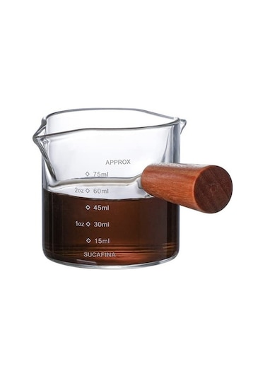 Wondernest Sıvı Ons Ölçüm Kahve Kabı Jialan Fincanı Espresso Cam Cam İa Şeffaf