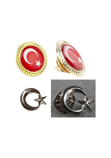Hayalsepeti Türk Bayrağı Ve Ayyıldız Yaka Rozeti 2'li Set