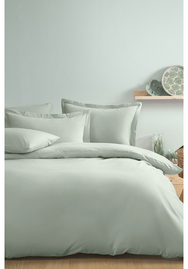 Puffy Naturalis Çift Kişilik Ranforce Yıkamalı Nevresim Takımı - Adaçayı