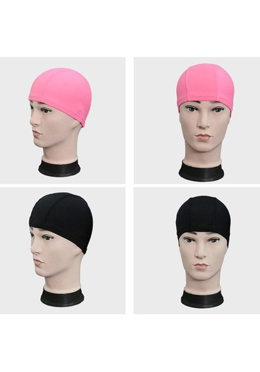 Siyah 1 Adet Düz Renk Kumaş Yüzme Şapkası Erkek Ve Kadın Uzun Saç Naylon Kumaş Şapka Erkekler Ve Kadınlar İçin Ücretsiz Boyut Düz Renk Siyah