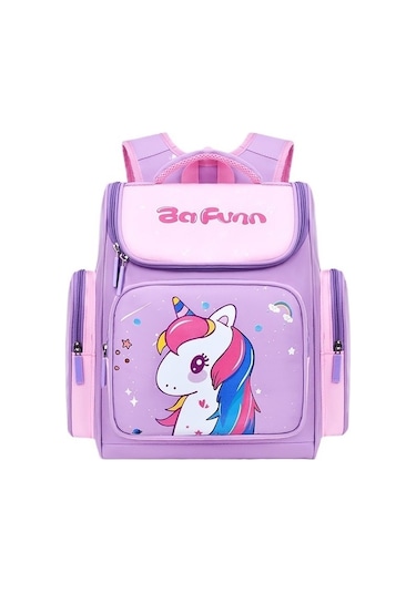 İlkokul 1-3-6 Sınıf Öğrencileri İçin Ergonomik Sırt Çantası, Omurga Desteği İle Konforlu Okul Çantası, Kız Ve Erkek Çocuklar İçin Modaya Uygun Desenli Uzay Temalı Çanta Mor