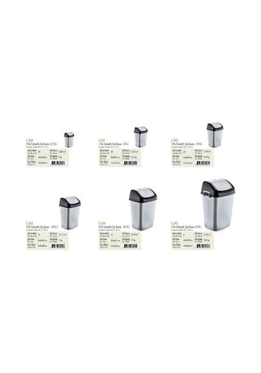 Polytime Sallanır Kapak Ofis Banyo Mutfak Bahçe Çöp Kutusu Kovası / 2,5 Litre / Gri / 24x12x16 Cm. Gri