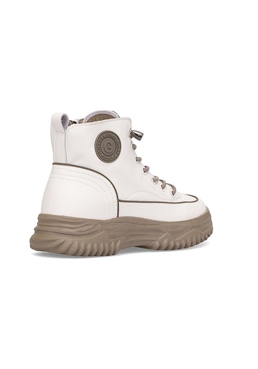 Guja 25k310-13 Kadın Hakiki Deri Sneaker Bot Bej Bej