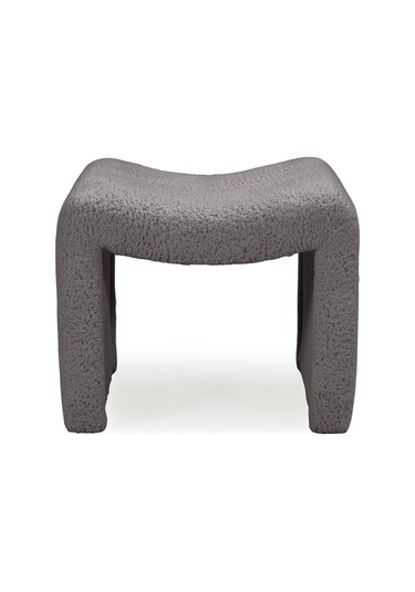 Tokyo Peluş Oval Puf Antrasit Antrasit