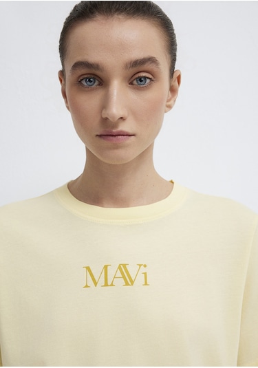 Mavi - Mavi Logo Baskılı Sarı Tişört 1611594-71305 Sarı
