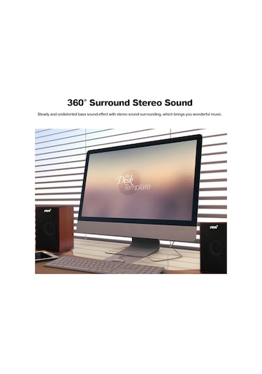 Springsun Sada V-160 Usb Kablolu Ahşap Kombinasyon Hoparlörler Bilgisayar Hoparlörleri Bas Stereo Müzik Çalar Masaüstü Dizüstü