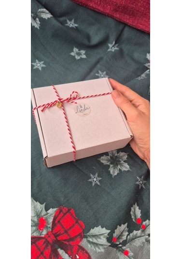 Yılbaşı Hediyelik Linda Kase Mum El Yapımı, Doğal Soya Mum Beyaz Kırmızı