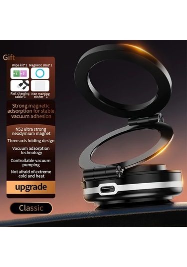 Motion003 Simli Manyetik Cep Telefonu Tutucu Araba Elektrikli Emme Kupasi Vakum İphone Uyumlu Telefon Tutucu