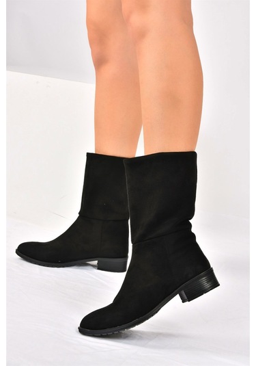 Fox Shoes  Siyah Süet Düz Taban Günlük Kadın Bot L726597702 Siyah-Süet