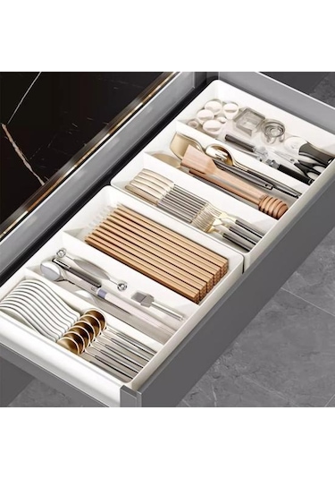 Teleskopik Sofra Saklama Kutusu Sınıflandırma Organizasyonu Genişletilebilir Büyük Kap Çok Bölmeli Sofra Tepsisi Kaşıklık 56873469