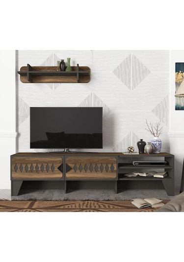 Dekorister Chester Tv Ünitesi Ceviz-Antrasit