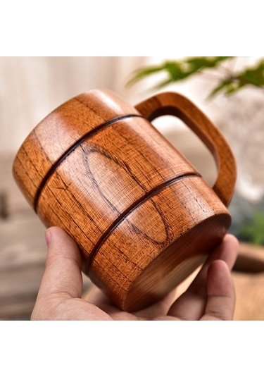 Ahşap Yaratıcı Masif Ahşap Damlama Önleyici Ve Haşlanmaya Karşı Dayanıklı Çin Tarzı Bardak Ahşap Bira Kupası Ahşap Retro Su Bardağı
