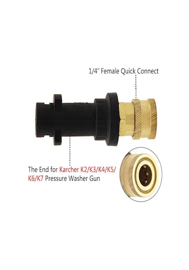 Konesam Karcher K2-k7 Fıçhası İçin Tamamen Bakır Hızlı Bağlantı, 3000 Psı'ye Kadar Uyumlu, Petrol Yıkama Makinesi Aksesuarı
