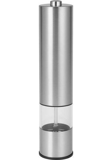 Çelik Led Işıklı Elektronik Baharat Öğütücü Otomatik Tuz Biber Baharat Değirmeni Pille Çalışan 1adet Gri